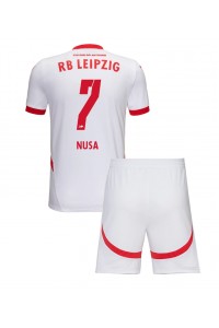 Fotbalové Dres RB Leipzig Antonio Nusa #7 Dětské Domácí Oblečení 2024-25 Krátký Rukáv (+ trenýrky)